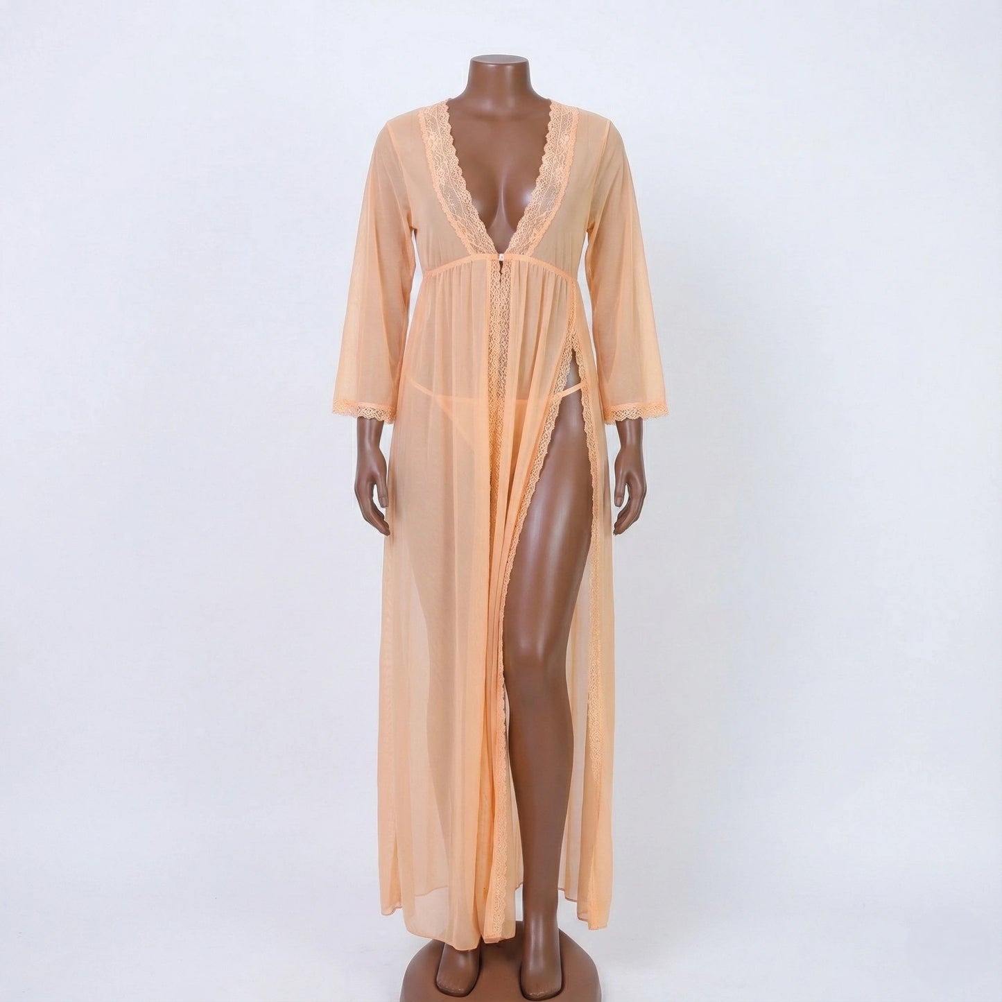 Elegant Lace Mesh Split Dress