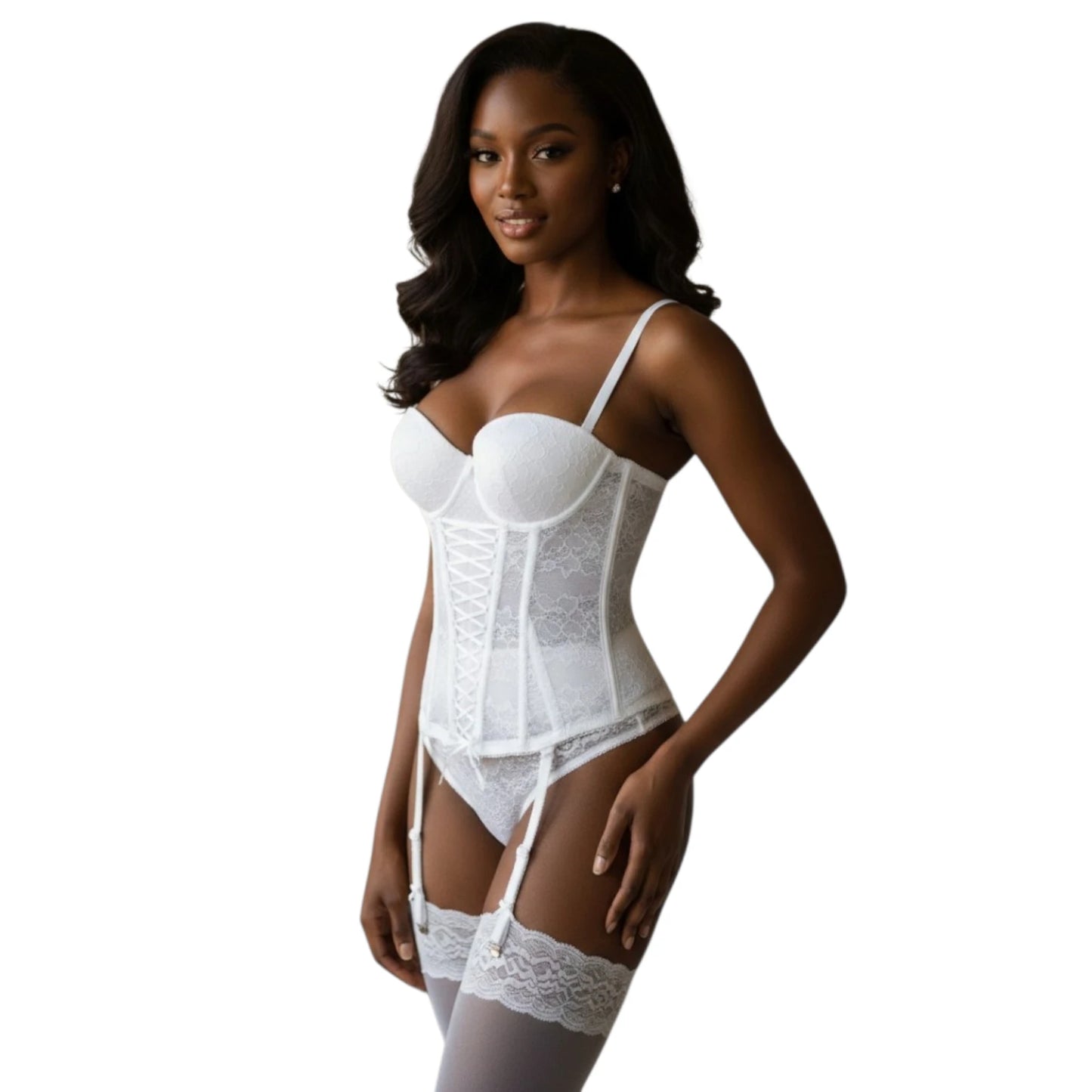Lace Corset Bustier Garter Set