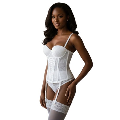 Lace Corset Bustier Garter Set