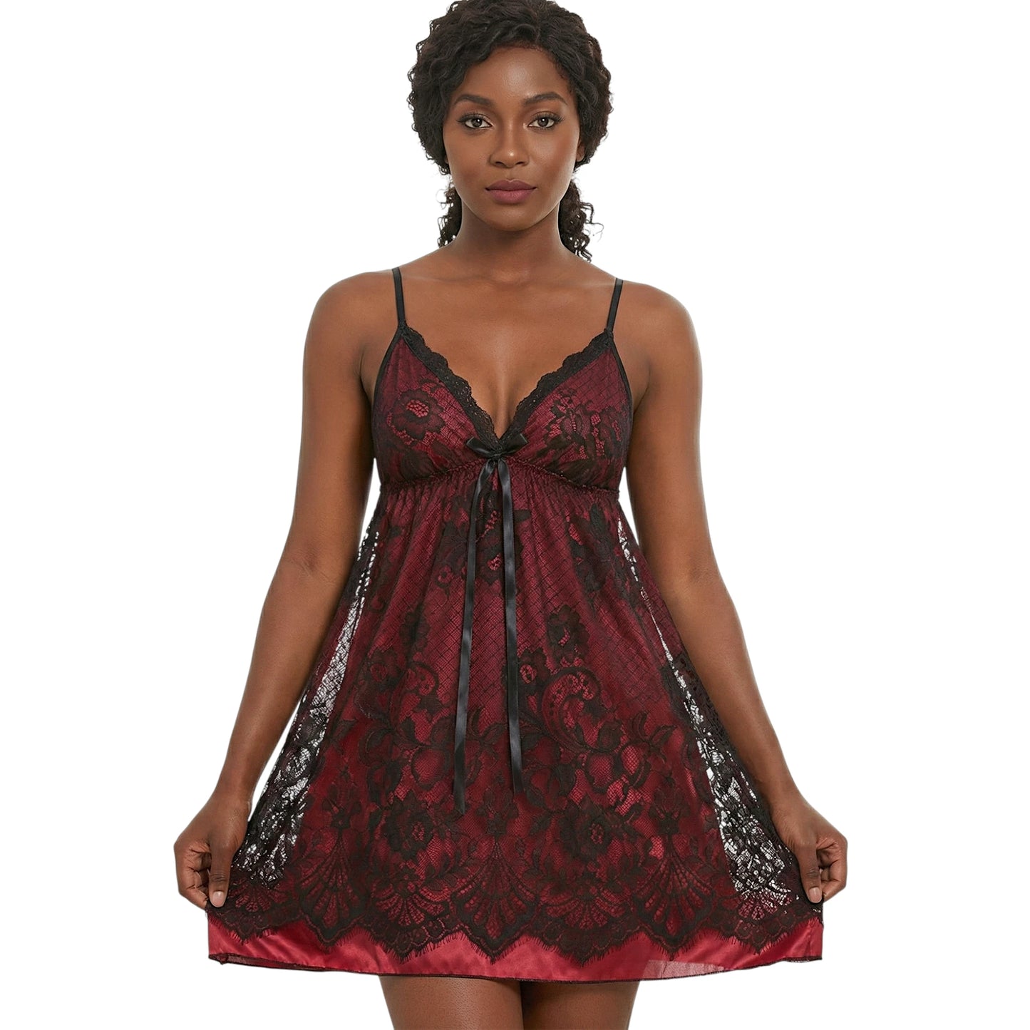 Midnight Muse Lace Babydoll Set