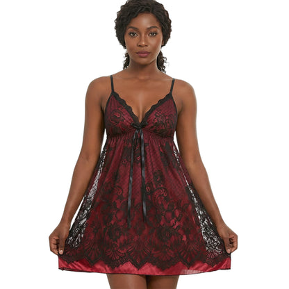 Midnight Muse Lace Babydoll Set