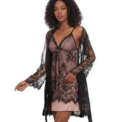 Midnight Muse Lace Babydoll Set