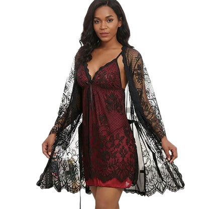 Midnight Muse Lace Babydoll Set