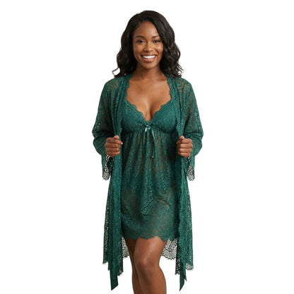 Allure Chemise, Robe, & G-String Set