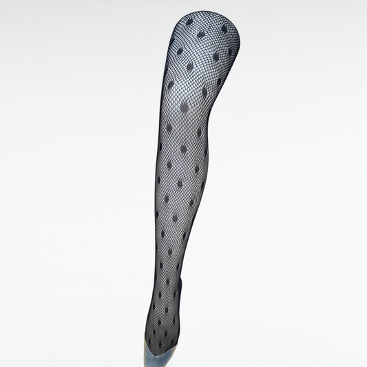 Polka Dot Fishnet Tights