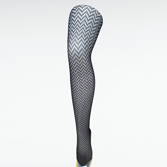 Chevron Pattern Fishnet Tights