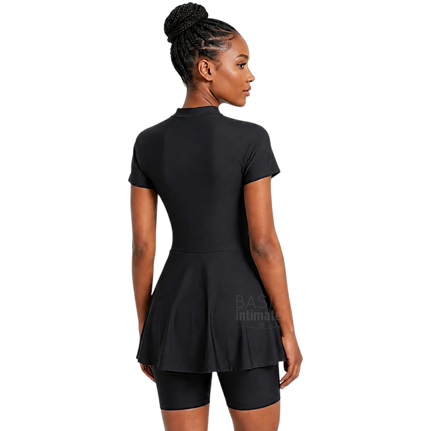 Overwave Zip-Front Modest Swim Dress Set