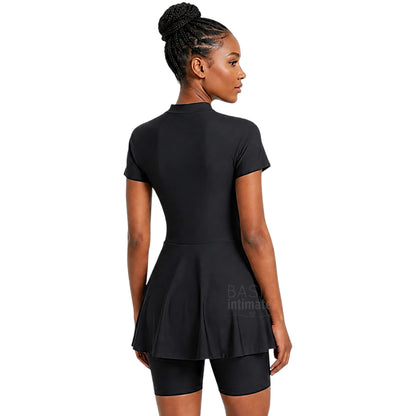 Overwave Zip-Front Modest Swim Dress Set
