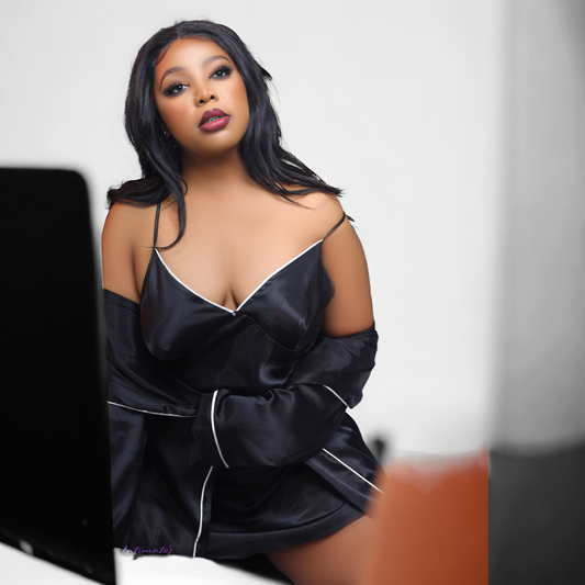 Silk Gown and Dress 2PC PJ Set