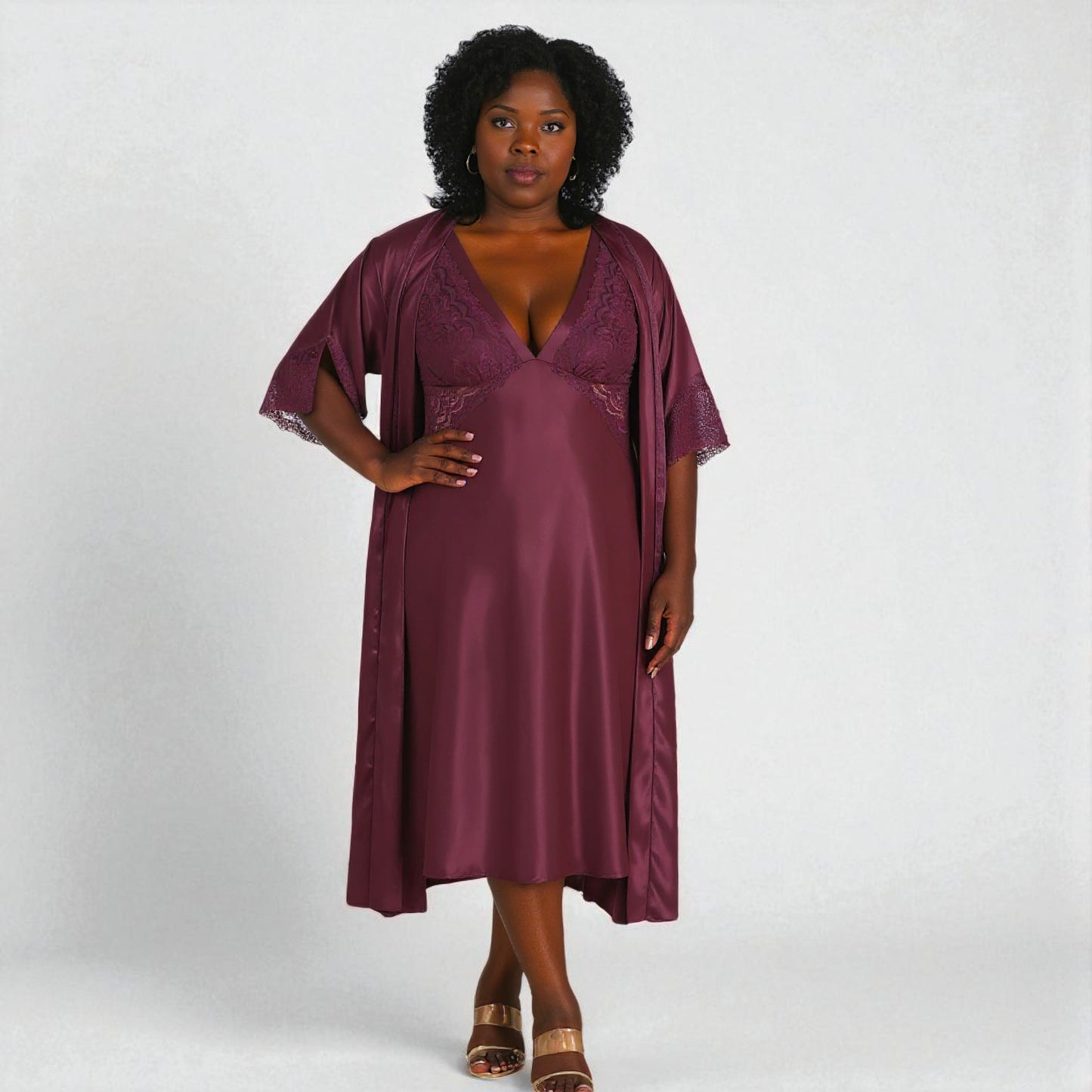 The Luxe Lace 2PC Gown Set