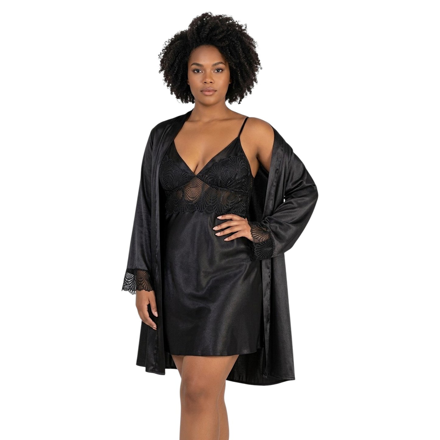 Cassia Satin Night Gown Set