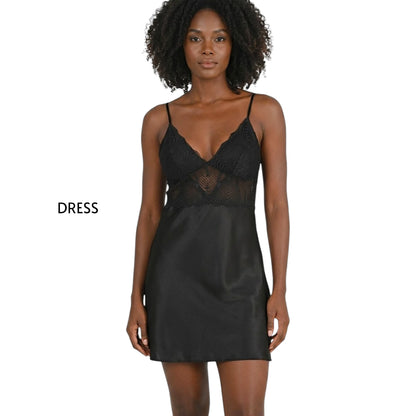 Cassia Satin Night Gown Set