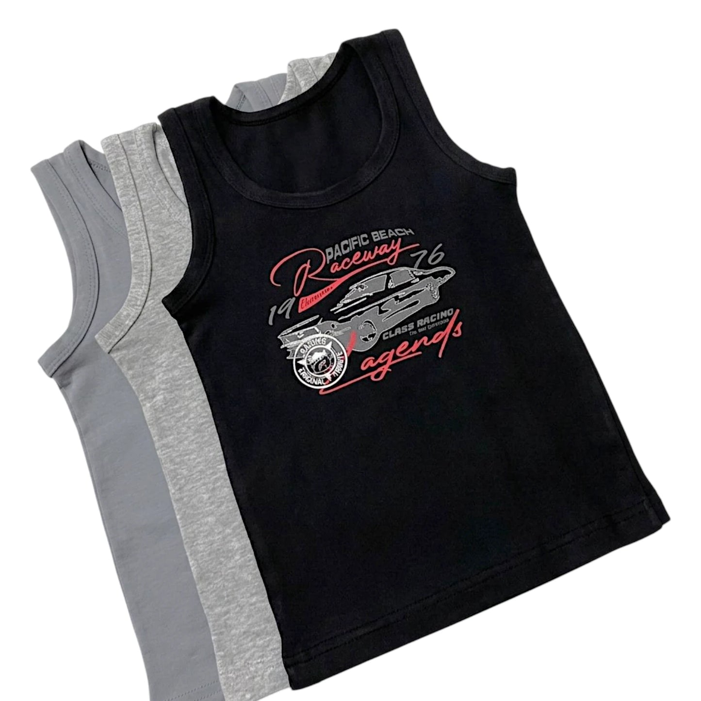 Fast Track Boys' Cotton Tanks – 3 Pack