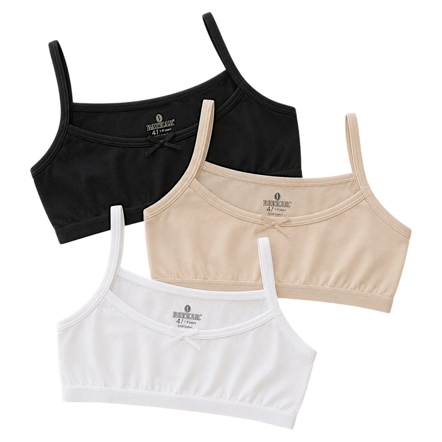 Baykar Girls' Cotton Training Bras - 3Pack