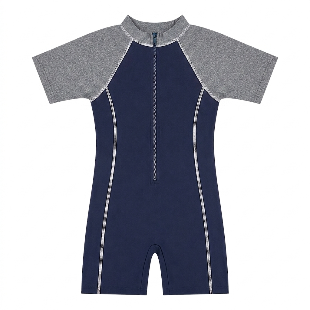 Overwave Boys' Colourblock Zip Front Swimsuit