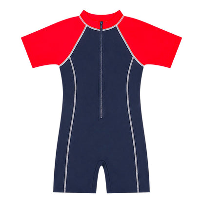 Overwave Boys' Colourblock Zip Front Swimsuit