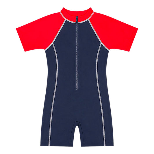 Overwave Boys' Colourblock Zip Front Swimsuit