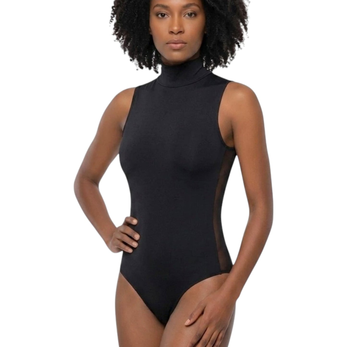 Freya High-Neck Sleeveless Cotton Bodysuit