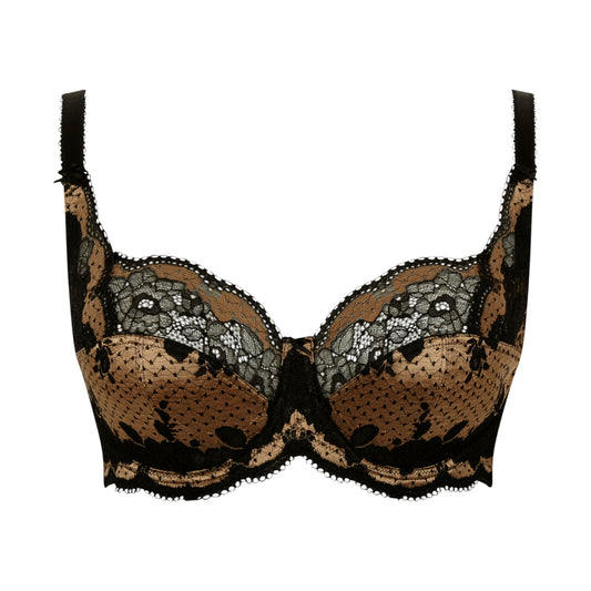 Clara Full Cup Bra Black/Vintage Gold