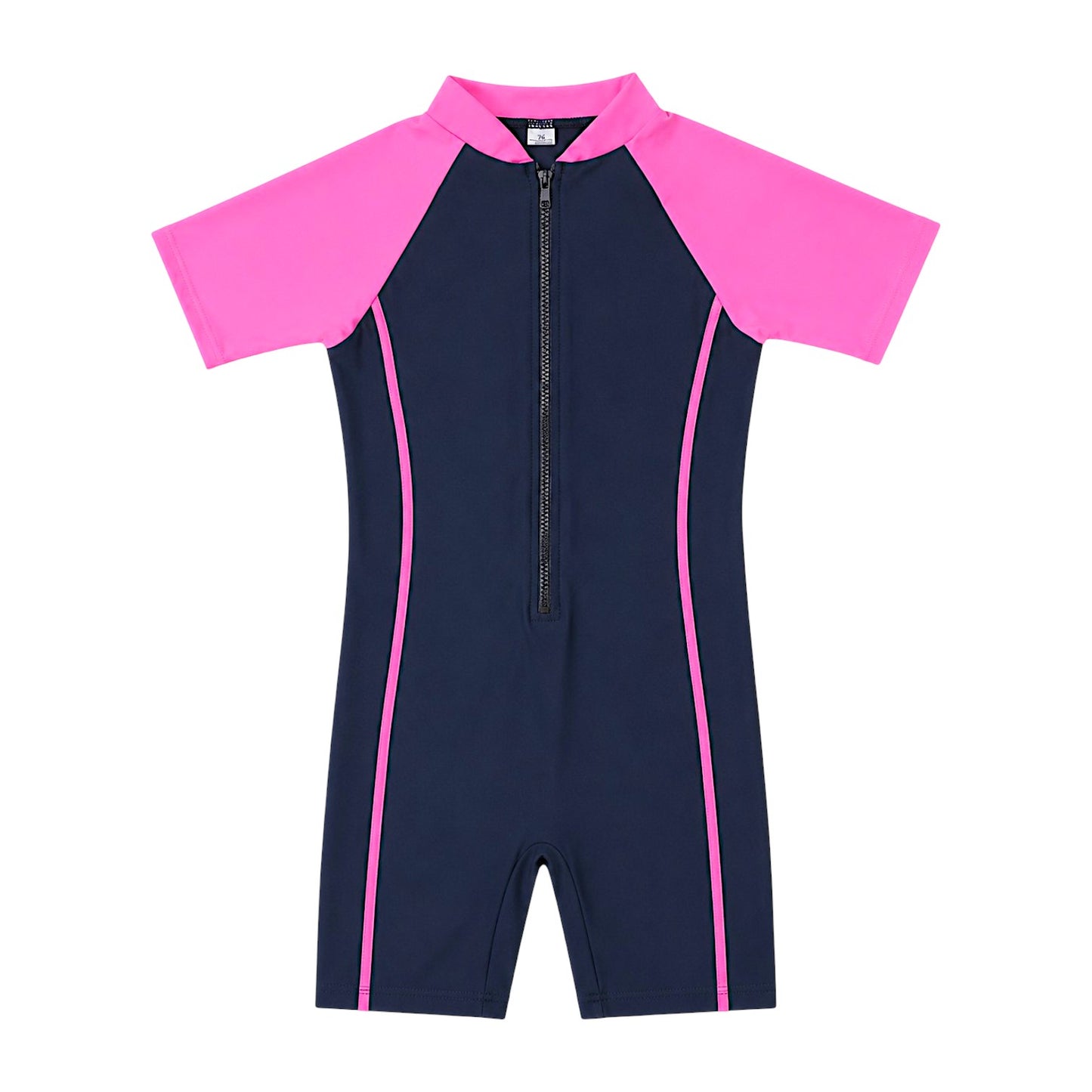 Overwave Girls' Colorblock Zip Front Swimsuit