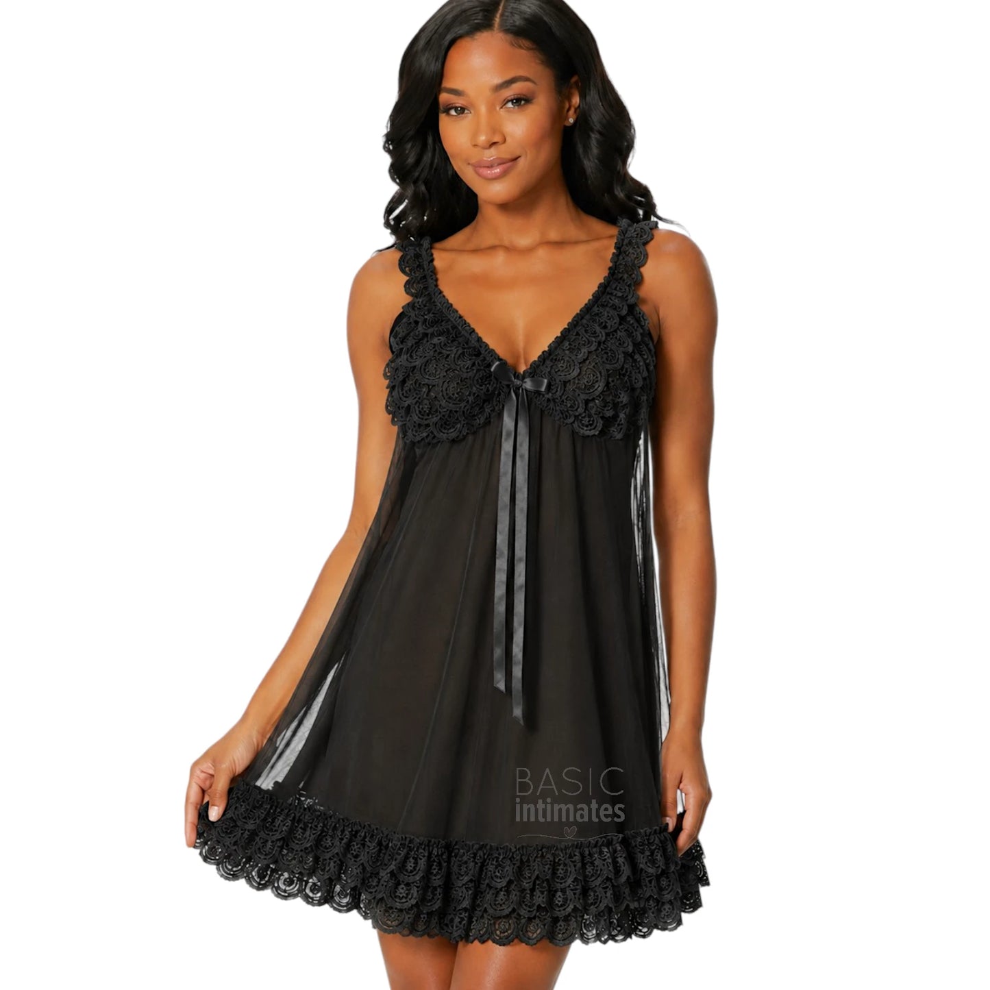 Rosabelle Lace Babydoll & Thong Set