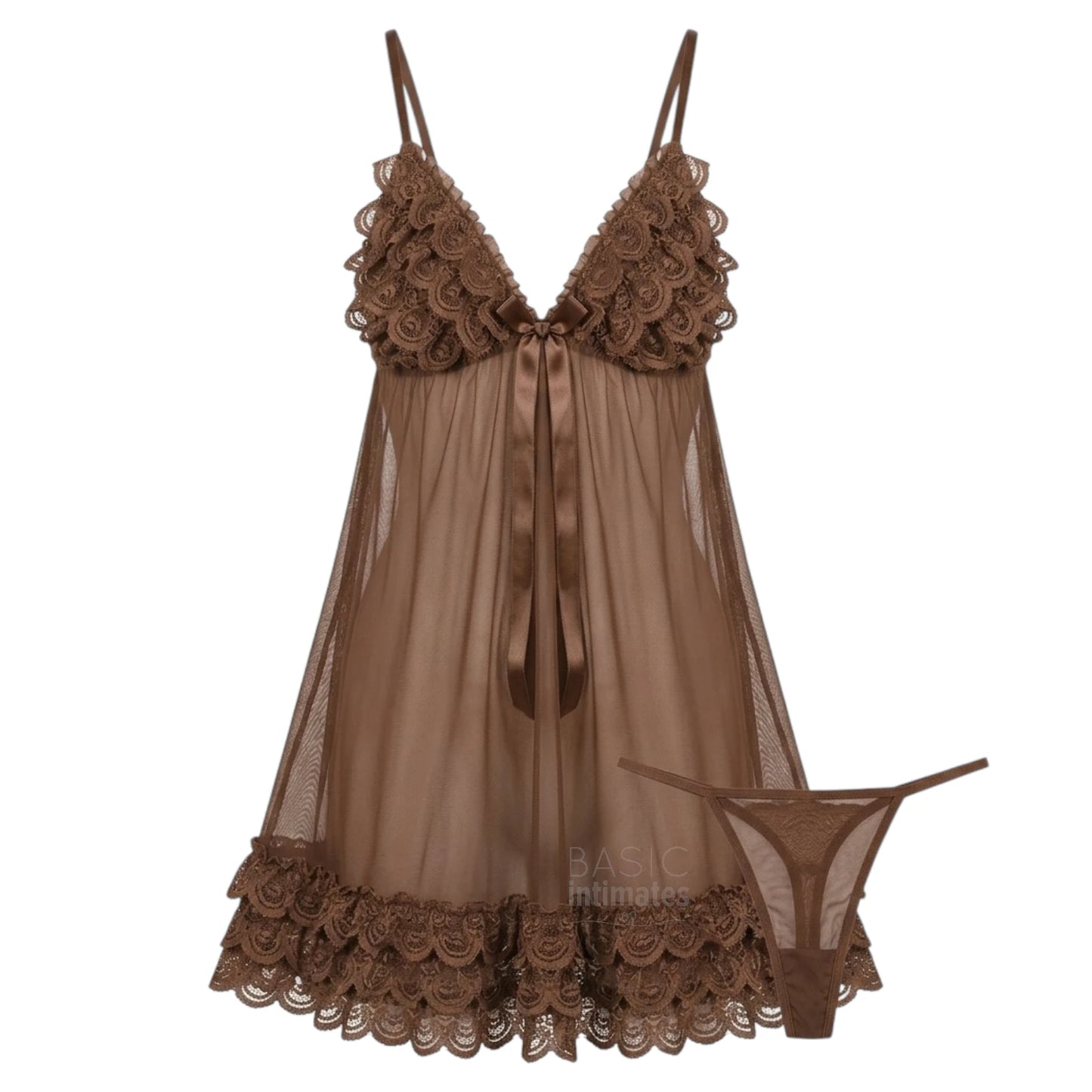 Rosabelle Lace Babydoll & Thong Set
