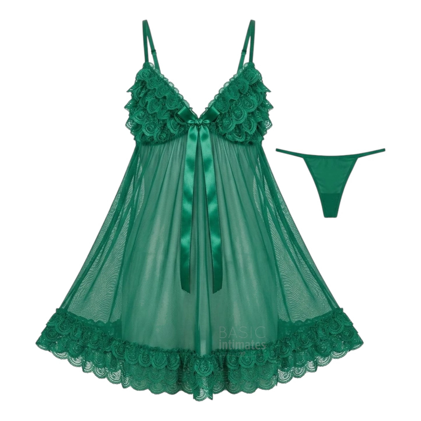 Rosabelle Lace Babydoll & Thong Set
