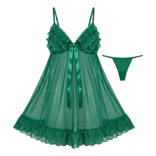 Rosabelle Lace Babydoll & Thong Set