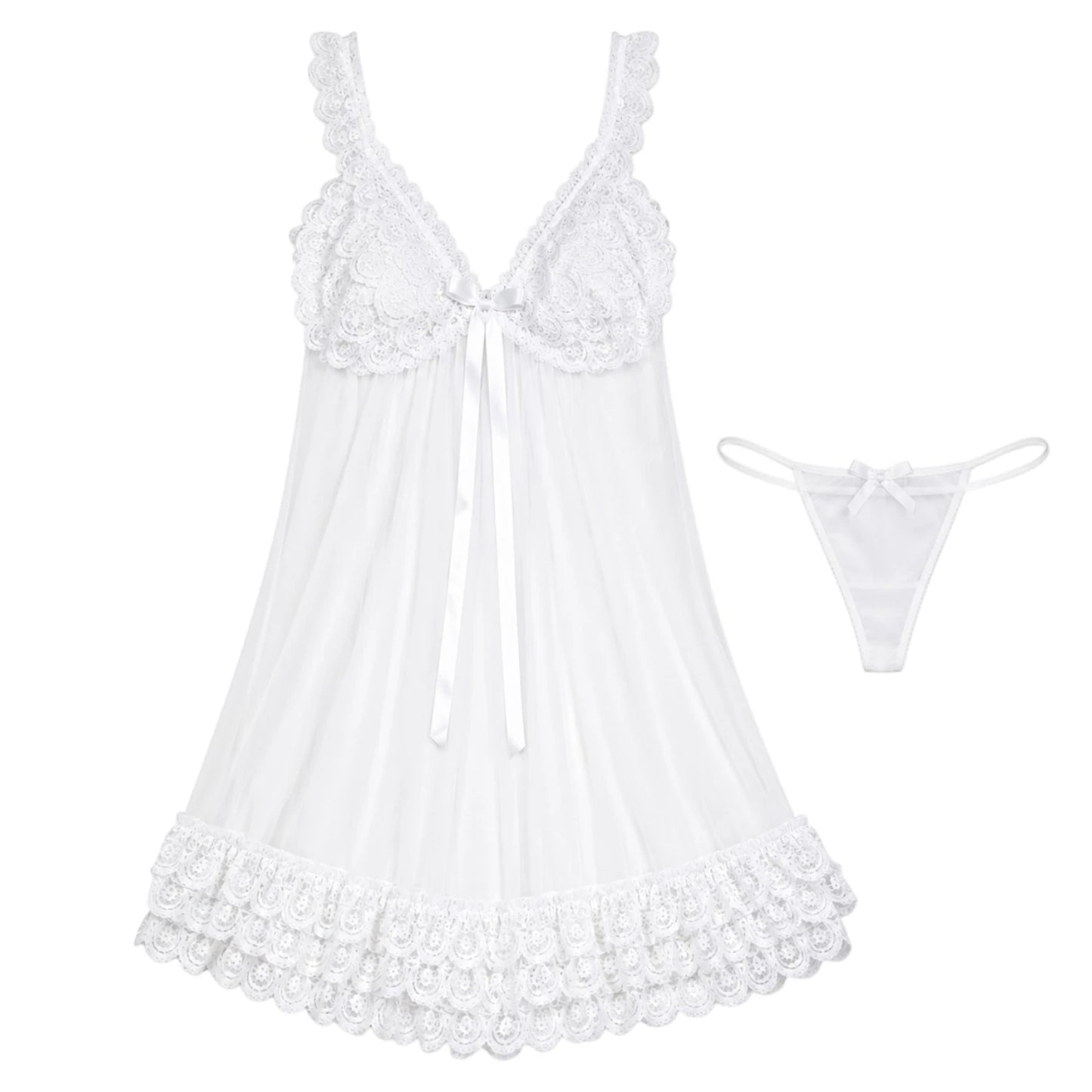 Rosabelle Lace Babydoll & Thong Set