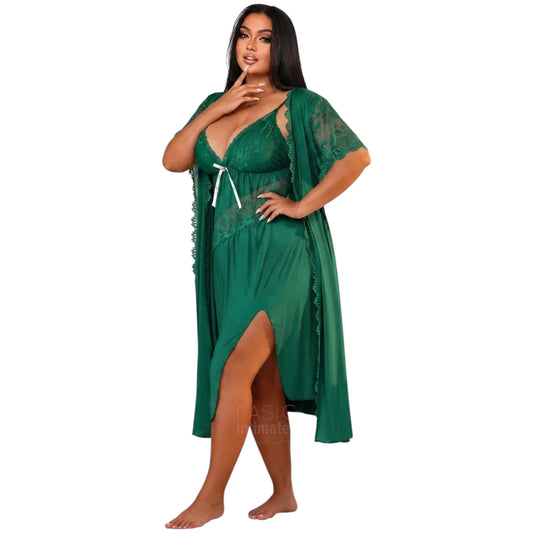 Bella Curve Plus Size Nightgown & Robe Set
