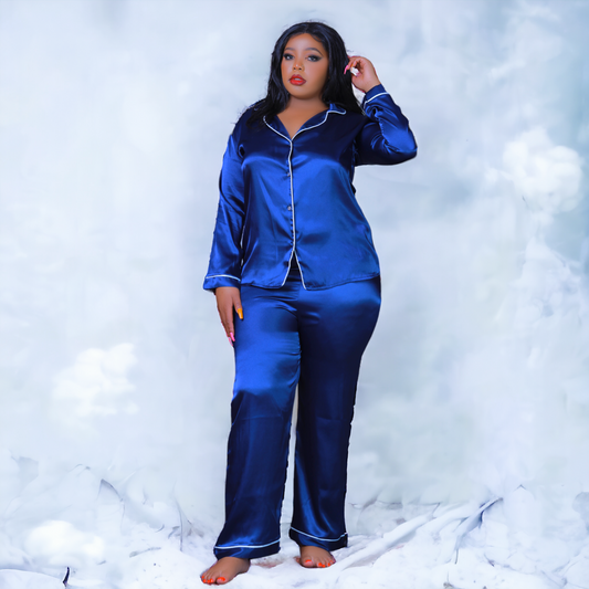 Silk Long Sleeve Shirt & Pant Lounge Set