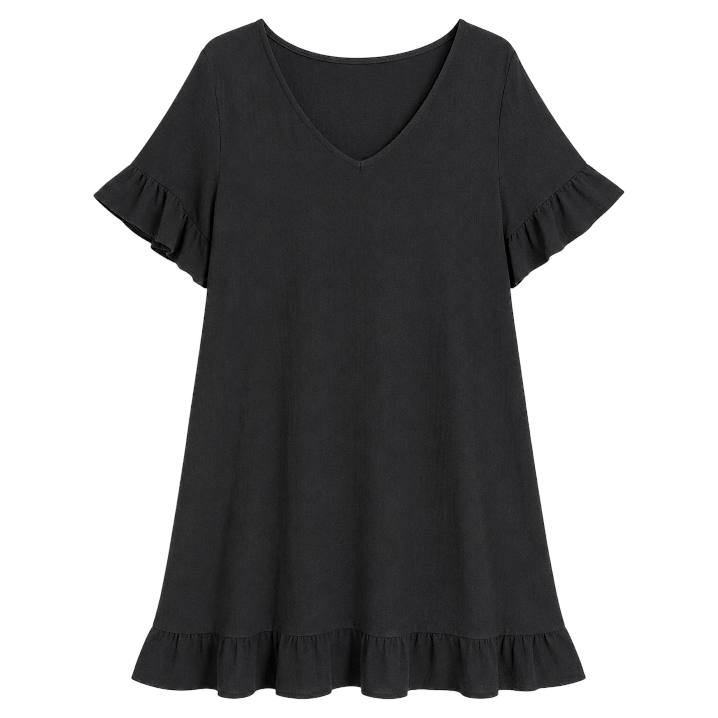 Breeze Ruffle Linen-Cotton Coverup