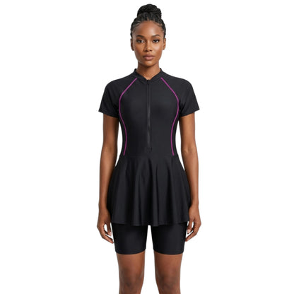 Overwave Zip-Front Modest Swim Dress Set