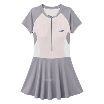 Raya Girls' Modest Short Sleeve Swim Dress